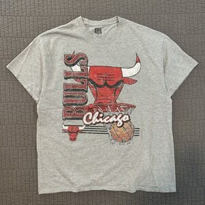 Chicago Bulls T Shirt Men XL Gray Graphic Tee Basketball NBA‎ Sportswear Y2K